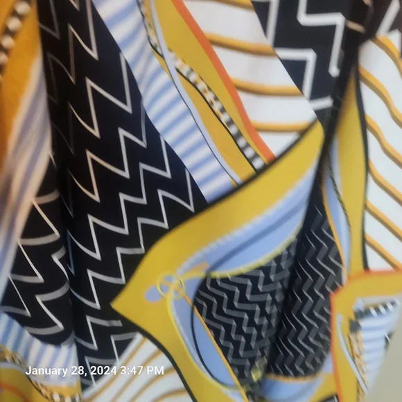 Marc New York multi pattern skirt. Black, orange, gold, blue, and white. - Picture 4 of 5